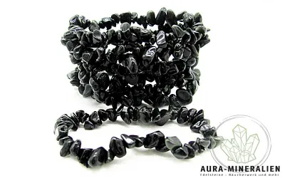 Tiefschwarzes Obsidian Splitterarmband