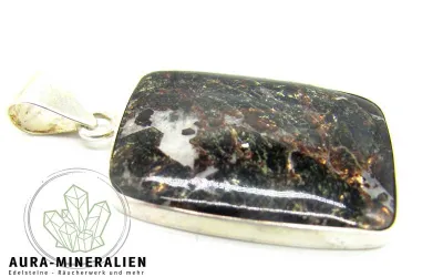 Phlogopit Anhänger Cabochon in Silber gefasst Einzelstück #1 Phlogopit Cabochon Anhänger in Silberfassung aus Russland