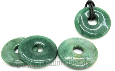 Grüner Budstone Grünschiefer Donut mit 30 mm Durchmesser