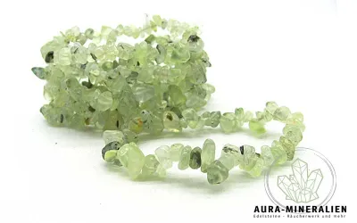 Lindgrünes Prehnit Splitterarmband aus natürlichen Edelsteinen auf Gummizug