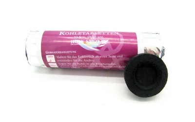 Schnellzündende Kohletabletten 33mm Rolle mit 10 Stück für Räucherwerk