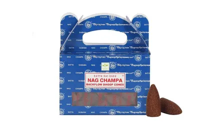 Original Satya Nag Champa Backflow Räucherkegel Packung