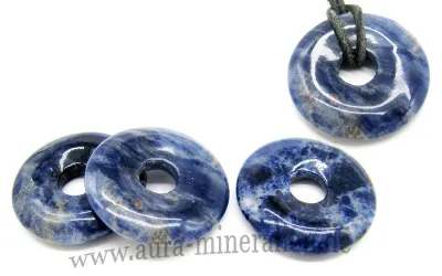 Blauer Sodalith Donut mit 30 mm ...