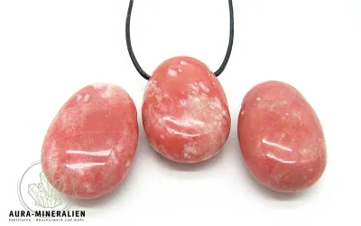 Thulit Tropfen Anhänger gebohrt Rosa Thulit Anhänger aus Norwegen in Tropfenform mit Bohrung