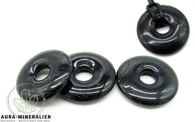 Turmalin Schörl Donut Edelstein Anhänger 30 mm Schörl Donut aus Australie...